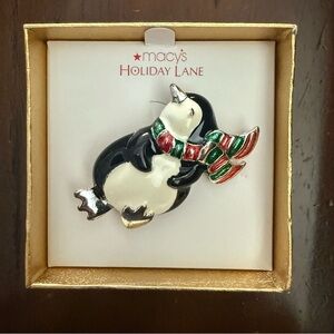Macy's Holiday Lane penguin brooch